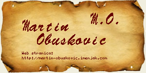 Martin Obušković vizit kartica